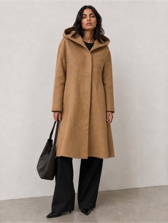 Jessica Jackets & Blazers - Jessica Women’s Camel Oversized Hooded Coat